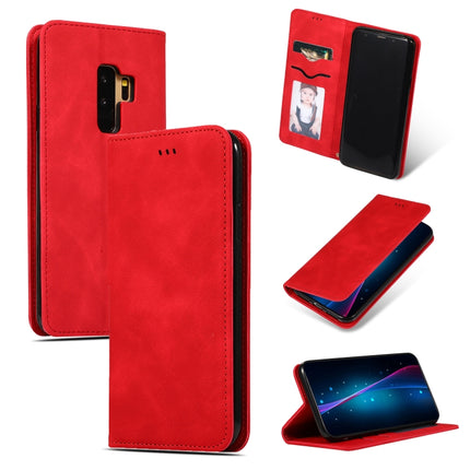 Retro Skin Feel Business Magnetic Horizontal Flip Leather Case for Samsung Galaxy S9 Plus, Red, Dark Gray, Navy Blue, Army Green, Brown