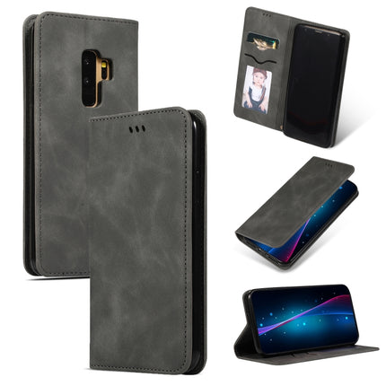 Retro Skin Feel Business Magnetic Horizontal Flip Leather Case for Samsung Galaxy S9 Plus, Red, Dark Gray, Navy Blue, Army Green, Brown