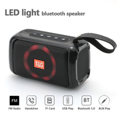 T&G TG193 Portable Bluetooth Speaker LED Light Waterproof Outdoor Subwoofer Support TF Card / FM Radio / AUX