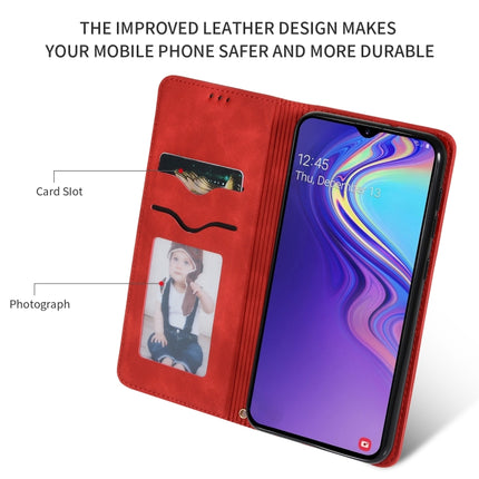 Retro Skin Feel Business Magnetic Horizontal Flip Leather Case for Samsung Galaxy A10, Red, Dark Gray, Navy Blue, Army Green, Brown