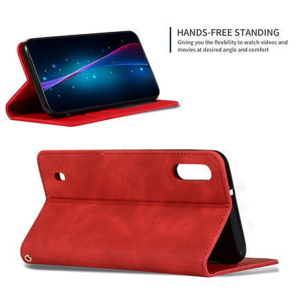 Retro Skin Feel Business Magnetic Horizontal Flip Leather Case for Samsung Galaxy A10, Red, Dark Gray, Navy Blue, Army Green, Brown
