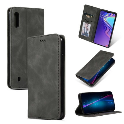 Retro Skin Feel Business Magnetic Horizontal Flip Leather Case for Samsung Galaxy A10, Red, Dark Gray, Navy Blue, Army Green, Brown