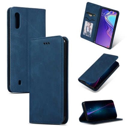 Retro Skin Feel Business Magnetic Horizontal Flip Leather Case for Samsung Galaxy A10, Red, Dark Gray, Navy Blue, Army Green, Brown