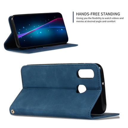 Retro Skin Feel Business Magnetic Horizontal Flip Leather Case for Samsung Galaxy A40, Red, Dark Gray, Navy Blue, Army Green, Brown