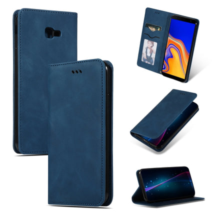 Retro Skin Feel Business Magnetic Horizontal Flip Leather Case for Samsung Galaxy J4 Plus 2018 & J4 Prime, Red, Dark Gray, Navy Blue, Army Green, Brown