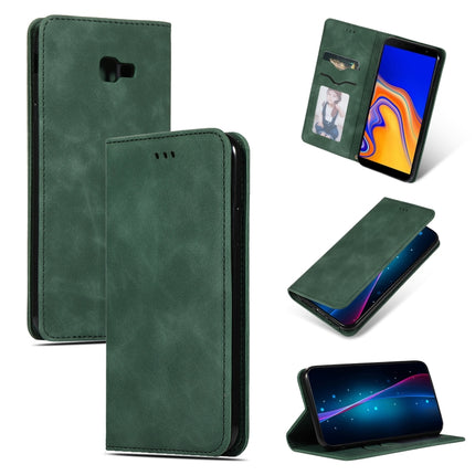 Retro Skin Feel Business Magnetic Horizontal Flip Leather Case for Samsung Galaxy J4 Plus 2018 & J4 Prime, Red, Dark Gray, Navy Blue, Army Green, Brown