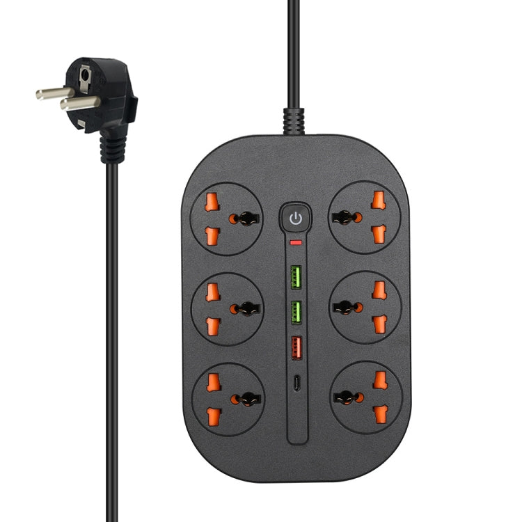 T21 PD3.0 + QC3.0 Multi Hole Row Plug 3000W High Power Socket, EU Plug