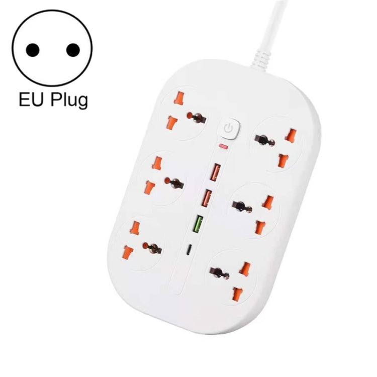 T21 PD3.0 + QC3.0 Multi Hole Row Plug 3000W High Power Socket, EU Plug