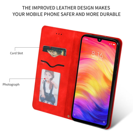 Retro Skin Feel Business Magnetic Horizontal Flip Leather Case for Redmi Note7 & Redmi Note7 Pro, Red, Dark Gray, Navy Blue, Army Green, Brown