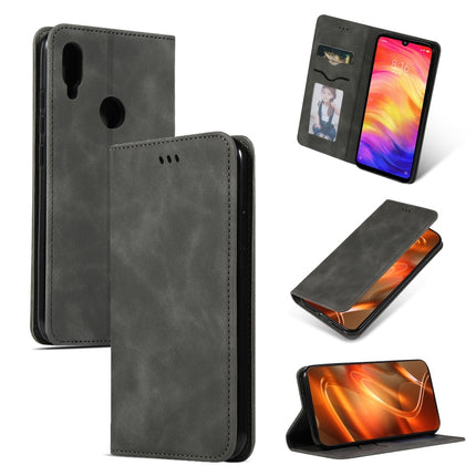 Retro Skin Feel Business Magnetic Horizontal Flip Leather Case for Redmi Note7 & Redmi Note7 Pro, Red, Dark Gray, Navy Blue, Army Green, Brown