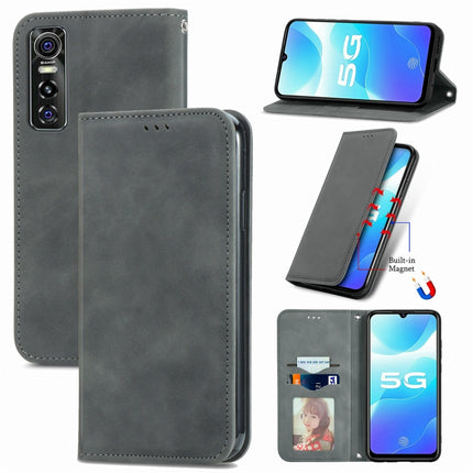 Retro Skin Feel Business Magnetic Horizontal Flip Leather Case with Holder & Card Slots & Wallet & Photo Frame, For vivo S7 E, For LG Velvet 2 Pro, For Huawei Bova 8 SE Youth, For Huawei Nova 8 SE Youth, For Blackview A100