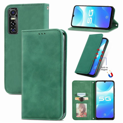 Retro Skin Feel Business Magnetic Horizontal Flip Leather Case with Holder & Card Slots & Wallet & Photo Frame, For vivo S7 E, For LG Velvet 2 Pro, For Huawei Bova 8 SE Youth, For Huawei Nova 8 SE Youth, For Blackview A100