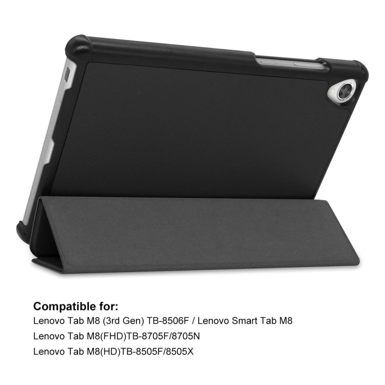 For Lenovo Tab M8 1/2/3 ENKAY Custer Texture Horizontal Flip PU+PC Leather Case with Three-folding Holder, For Lenovo Tab M8 1/2/3