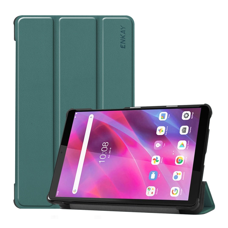 For Lenovo Tab M8 1/2/3 ENKAY Custer Texture Horizontal Flip PU+PC Leather Case with Three-folding Holder, For Lenovo Tab M8 1/2/3