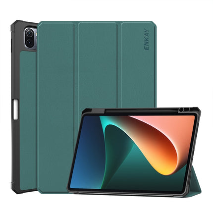 For Xiaomi Mi Pad 5 / 5 Pro ENKAY Custer Texture Horizontal Flip PU+TPU Leather Case with Three-folding Holder & Sleep / Wake-up Function & Pen Holder, For Xiaomi Mi Pad 5 / 5 Pro