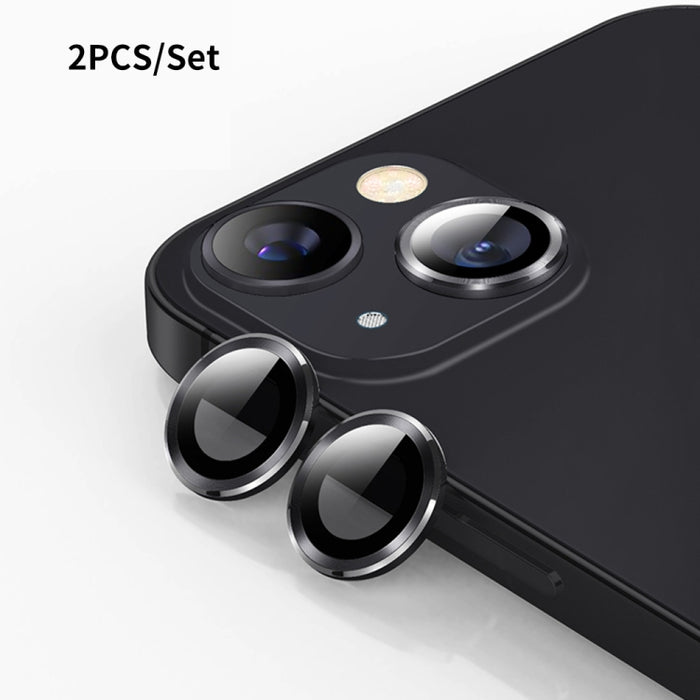 ENKAY Hat-Prince Aluminium Alloy + Tempered Glass Camera Lens Cover Film Ring for iPhone 13 / 13 mini