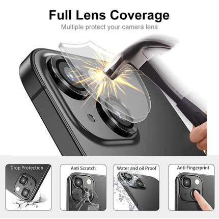 ENKAY Hat-Prince Aluminium Alloy + Tempered Glass Camera Lens Cover Film Ring for iPhone 13 / 13 mini