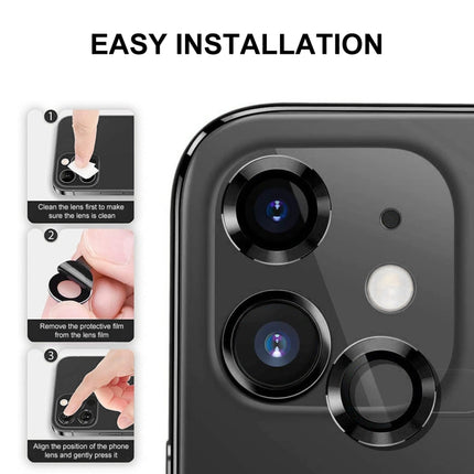 ENKAY Hat-Prince Aluminium Alloy + Tempered Glass Camera Lens Cover Film Ring for iPhone 13 / 13 mini