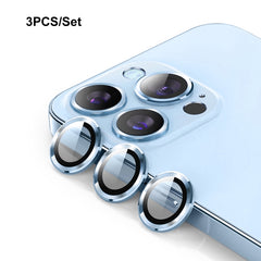 ENKAY Hat-Prince Aluminium Alloy + Tempered Glass Camera Lens Cover Film Ring for iPhone 13 Pro / 13 Pro Max