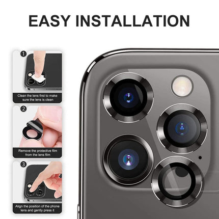 ENKAY Hat-Prince Aluminium Alloy + Tempered Glass Camera Lens Cover Film Ring for iPhone 13 Pro / 13 Pro Max