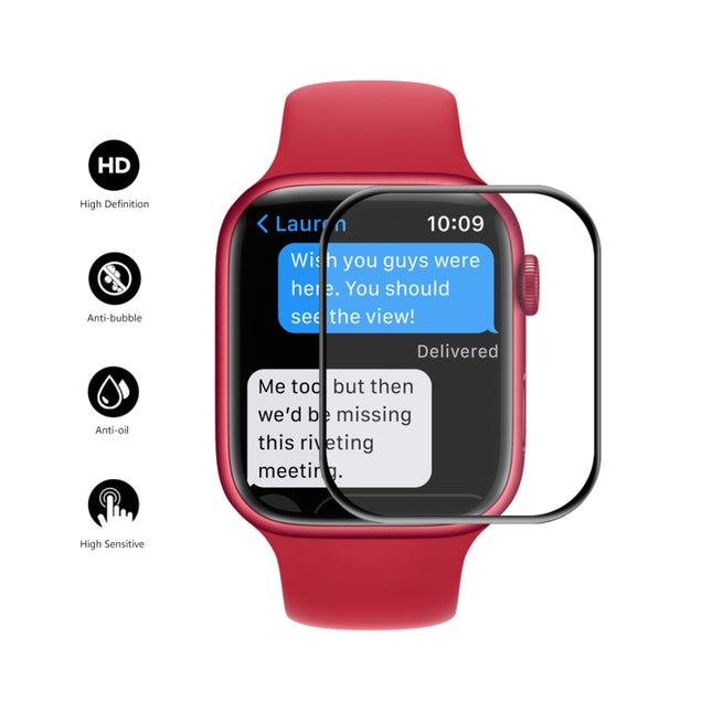 ENKAY Hat-Prince Case Friendly 3D Full Screen PET Curved Hot Bending HD Screen Protector Film For Apple Watch Series 9 / 8 / 7 41mm