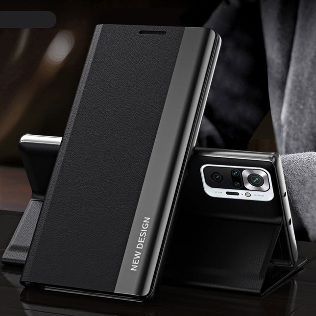 Side Electroplated Magnetic Ultra-Thin Horizontal Flip Leather Case with Holder, For Xiaomi Redmi 10, For Xiaomi Redmi Note 10 5G, For Xiaomi Redmi Note10 4G
