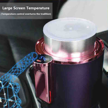 2-in-1 Smart Car Cup Cooler Outdoor Travel Heater Portable Auto Mini Refrigerator 12V Cooling Heating Cup and Drink Holder