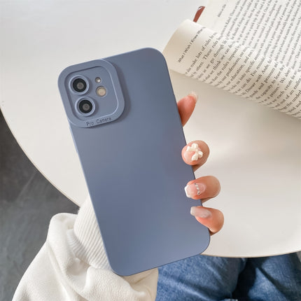 Straight-Edge Solid Color Liquid Silicone Shockproof Full Coverage Protective Case, For iPhone 11, For iPhone 12, For iPhone 11 Pro