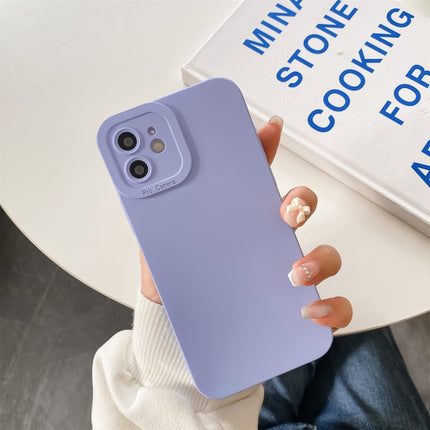 Straight-Edge Solid Color Liquid Silicone Shockproof Full Coverage Protective Case, For iPhone 11, For iPhone 12, For iPhone 11 Pro