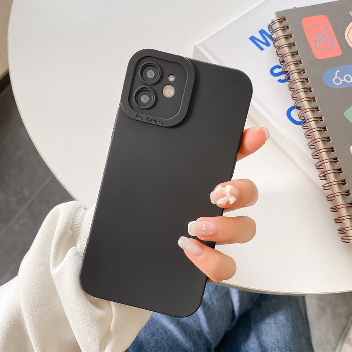 Straight-Edge Solid Color Liquid Silicone Shockproof Full Coverage Protective Case, For iPhone 11, For iPhone 12, For iPhone 11 Pro