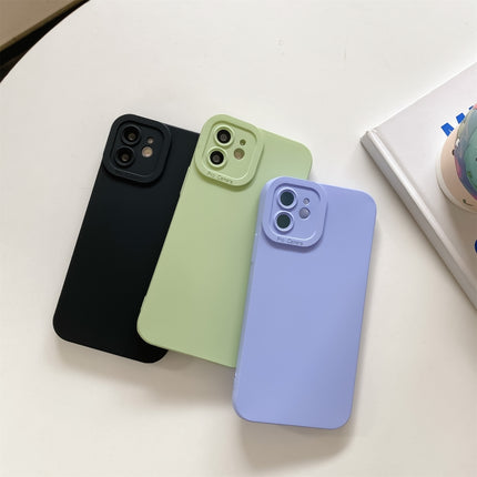 Straight-Edge Solid Color Liquid Silicone Shockproof Full Coverage Protective Case, For iPhone 11, For iPhone 12, For iPhone 11 Pro