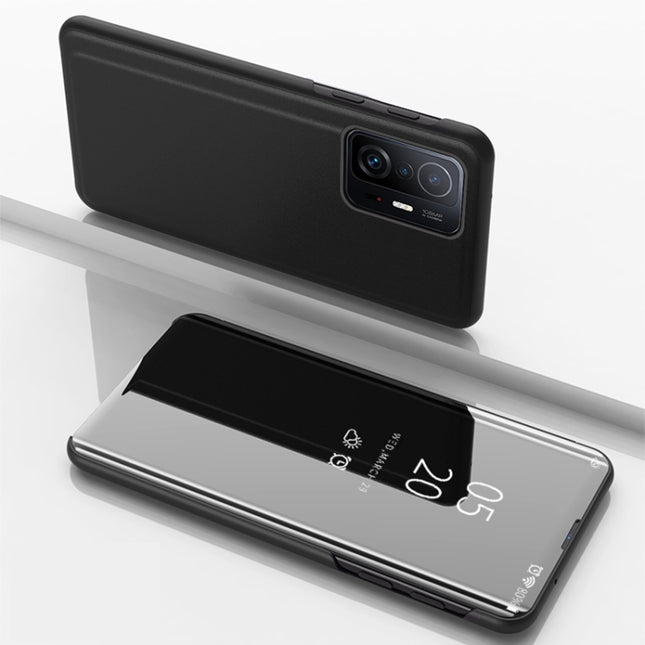 Plated Mirror Horizontal Flip Leather Case with Holder, For Xiaomi Mi 11T / 11T Pro