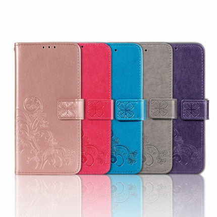 Four-leaf Clasp Embossed Leather Case with Lanyard & Card Slot & Wallet & Holder, For vivo V21e 5G, For vivo Y72 5G, For OPPO Realme C21Y, For vivo IQOO 8 Pro