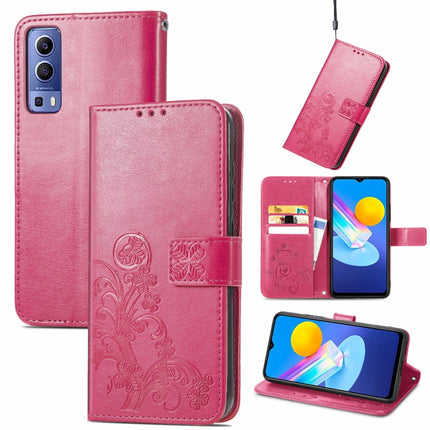 Four-leaf Clasp Embossed Leather Case with Lanyard & Card Slot & Wallet & Holder, For vivo V21e 5G, For vivo Y72 5G, For OPPO Realme C21Y, For vivo IQOO 8 Pro