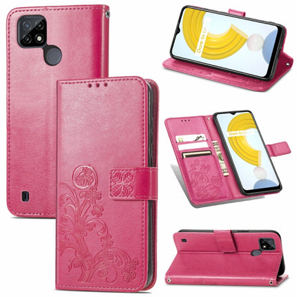 Four-leaf Clasp Embossed Leather Case with Lanyard & Card Slot & Wallet & Holder, For vivo V21e 5G, For vivo Y72 5G, For OPPO Realme C21Y, For vivo IQOO 8 Pro