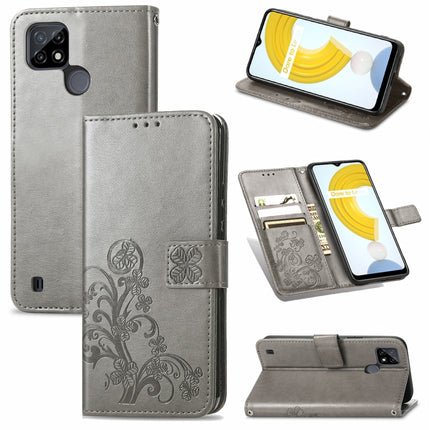 Four-leaf Clasp Embossed Leather Case with Lanyard & Card Slot & Wallet & Holder, For vivo V21e 5G, For vivo Y72 5G, For OPPO Realme C21Y, For vivo IQOO 8 Pro