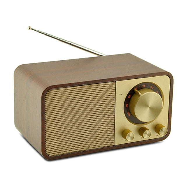 JY-66 Wood Texture Wireless BT5.0 Retro Classic Speaker FM Radio Support TF / U-Disk / AUX