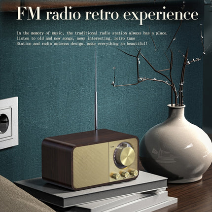 JY-66 Wood Texture Wireless BT5.0 Retro Classic Speaker FM Radio Support TF / U-Disk / AUX