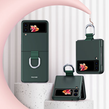 Skin Feel Folding Phone Case with Drawstring Key Chain, For Samsung Galaxy Z Flip3 5G
