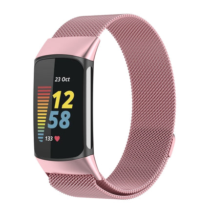Milano Magnetic Metal Strap for Fitbit Charge 5, Silver, Black, Rose Gold, Rose Pink, Champagne Gold, Gray, Color, Light Purple
