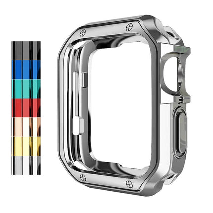 Anti-fall Electroplating TPU Watch Protective Case for Apple 1/2/3/4/5/6/7/SE, 38mm/40mm/41mm, 42mm/44mm/45mm
