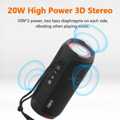 T&amp;G TG227 Tragbarer wasserdichter Bluetooth-Musiklautsprecher für den Außenbereich mit LED-Unterstützung FM / TF / USB