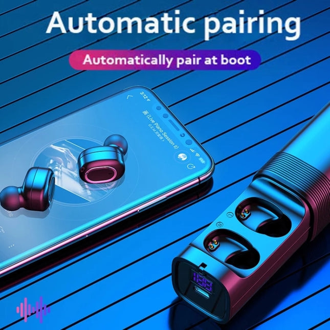 Auriculares intrauditivos TWS Mini estéreo de doble canal con Bluetooth y pantalla LED T&amp;G TG909