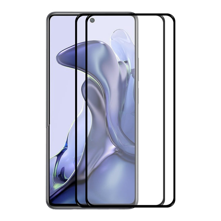 For Xiaomi Mi 11T / 11T Pro ENKAY Hat-Prince Full Glue 0.26mm 9H 2.5D Tempered Glass Screen Protector Full Coverage Film