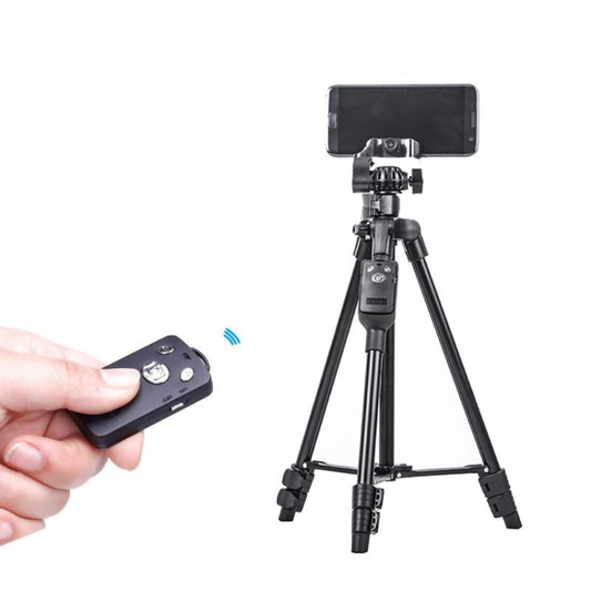 YUNTENG 6208 Aluminum Tripod Mount with Bluetooth Remote Control &  3-Way Head & Phone Clamp, VCT-6208