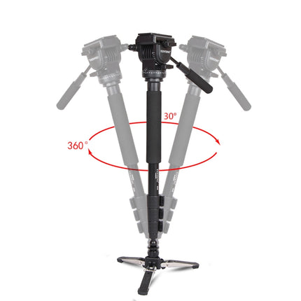 YUNTENG VCT-288 Tripod Mount Monopod with Fluid Drag Head, VCT-288