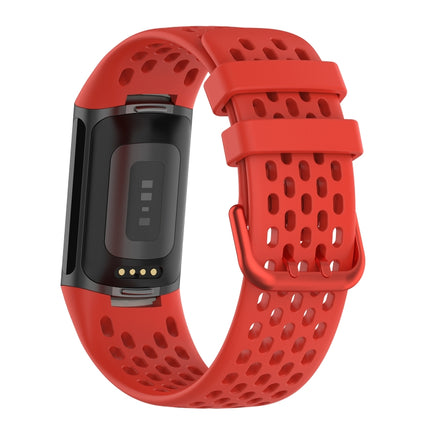 Monochromatic Silica Gel Breathable Strap, For Fitbit Charge 5