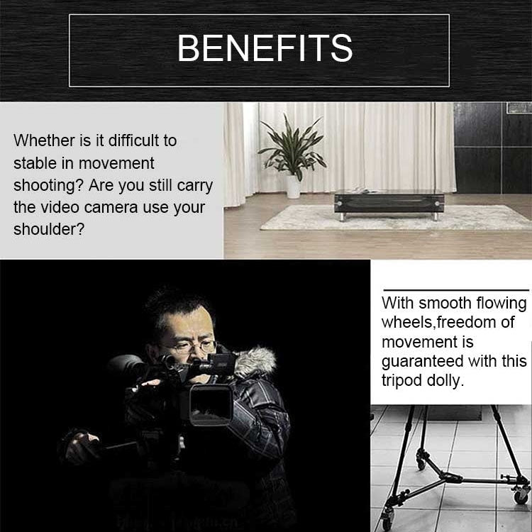 YUNTENG 900 Aluminium Alloy Camera Tripod Foot Wheel Tripod Pulley Base, Load 15KG, 900
