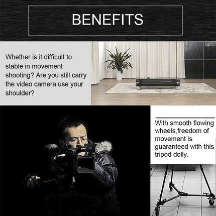 YUNTENG 900 Aluminium Alloy Camera Tripod Foot Wheel Tripod Pulley Base, Load 15KG, 900