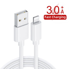 QC-04 QC3.0 + 3 x USB2.0 Multi-ports Charger with 3A USB to 8 Pin Data Cable, EU Plug, EU Plug + 8 Pin Cable